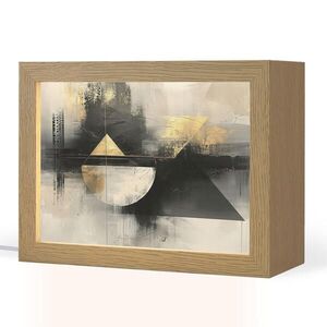 OnlyWow STOLNÍ LAMPA Abstraktní - černá - barva - moderní 20x15 cm obraz