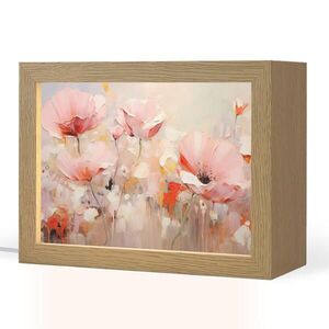 OnlyWow STOLNÍ LAMPA Květiny - Akvarel - Růžová - Abstraktní - Umění 20x15 cm obraz