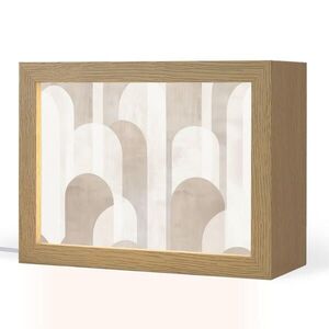 OnlyWow STOLNÍ LAMPA Abstraktní oblouky - Moderní - Béžová 20x15 cm obraz