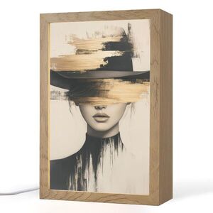 OnlyWow STOLNÍ LAMPA Žena - klobouk - barva 20x30 cm obraz