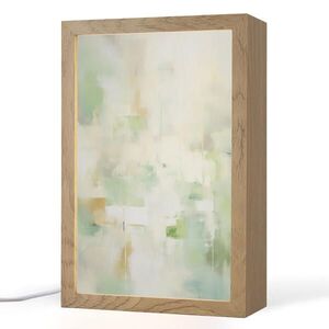 OnlyWow STOLNÍ LAMPA Abstraktní - Umění - Bílá - Zelená - Moderní 20x30 cm obraz