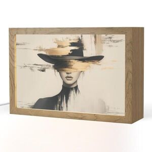 OnlyWow STOLNÍ LAMPA Žena - klobouk - barva 30x20 cm obraz