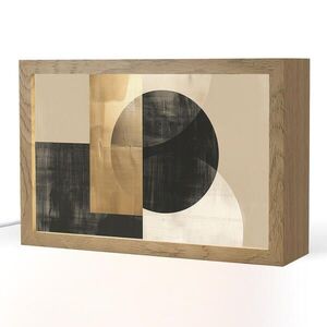OnlyWow STOLNÍ LAMPA Abstraktní - Moderní - Černá - Zlatá 30x20 cm obraz