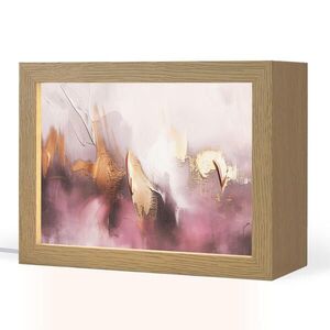 OnlyWow STOLNÍ LAMPA Fialová - abstraktní - barva - zlatá 20x15 cm obraz