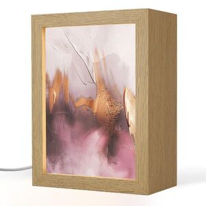 OnlyWow STOLNÍ LAMPA Fialová - abstraktní - barva - zlatá 15x20 cm obraz