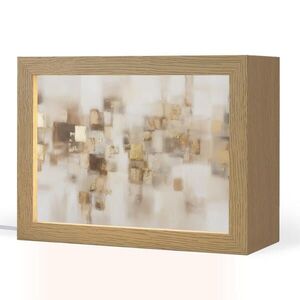 OnlyWow STOLNÍ LAMPA Abstraktní čtverce - zemité tóny - mlhavé 20x15 cm obraz