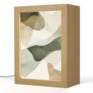 OnlyWow STOLNÍ LAMPA Japandi - Abstraktní - Zelená 15x20 cm obraz
