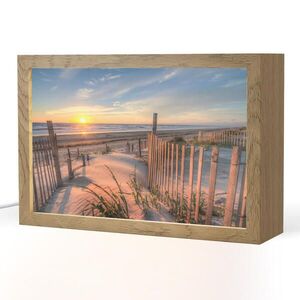 OnlyWow STOLNÍ LAMPA Pláž - Moře - Duna - Západ slunce - Krajina 30x20 cm obraz