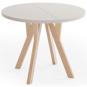 WFL GROUP ESSTISCH Avero runder ausziehbarer, Kiefer weiß 90-190/90/77 cm obraz