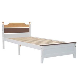 Redom POSTEL 90x200 cm s čelním a nožním čelem, dekorativními koulemi a středovou nohou, Bílá obraz