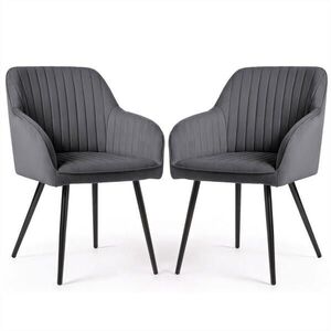 RAUMHIRSCH FURNITURE ČALOUNĚNÉ ŽIDLE, sada 2 ks, kovové nohy grafitová 54, 5/82/58 obraz