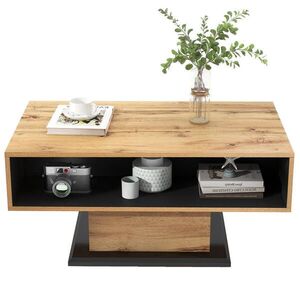 Modfu KONFERENČNÍ stolek z dřevotřísky 100x47x60 cm přírodní/antracit s bezúchytkovou zásuvkou a oboustranným úložným prostorem obraz