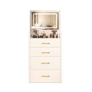 OKWISH TOALETNÍ stolek 60/118/40 cm bílý z MDF s výklopným zrcadlem a úložným prostorem obraz
