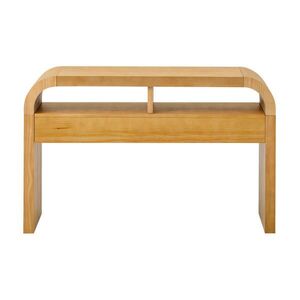 Modfu KONZOLOVÝ stolek z MDF 120x35, 5x76, 5 cm přírodní se 2 zásuvkami, otevřenými policemi a nastavitelnými nožkami obraz