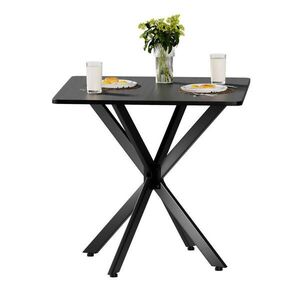 OKWISH ODKLÁDACÍ stolek 80/80/75 cm černý z železa a dřevotřísky s nastavitelnými nožkami obraz