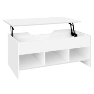 Redom KONFERENČNÍ stolek 96/51/45 cm s výklopnou deskou, úložným prostorem a kovovou konstrukcí, Bílá obraz