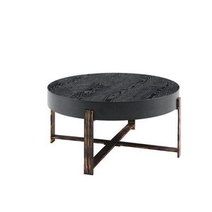 Redom KONFERENČNÍ stolek 68/68/36 cm s retro industriálním vzhledem, stabilní kovová konstrukce, Černá obraz
