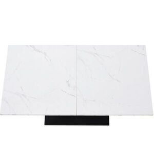 Redom JÍDELNÍ stůl 140/75, 5/75, 5 cm s moderním mramorovým dekorem, stabilní kovovou konstrukcí a nastavitelnými nožkami, Bílá/Černá obraz