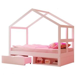 Redom POSTEL 90/190 cm s úložnou zásuvkou, botníkem a LED osvětlením, Bílá obraz