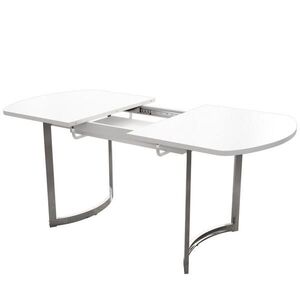 OKWISH JÍDELNÍ stůl 140/180 x 80 cm bílý z MDF s rozkládací deskou obraz