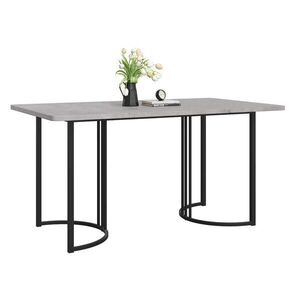 OKWISH JÍDELNÍ stůl 140/80/75 cm šedý z MDF a kovu s mramorovým dekorem obraz