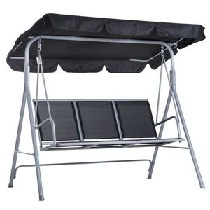 Modfu HOLLYWOOD houpačka z kovu 171x108x154 cm šedá s nastavitelnou stříškou a pro 3 osoby obraz