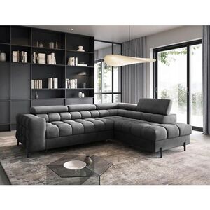 P & B ROHOVÁ SEDAČKA, textil, tmavě šedá obraz