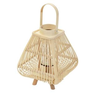 BAMBUSOVÁ LAMPION V: 45, 5 cm, barva dřeva, styl boho obraz