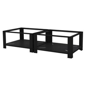 ML-DESIGN DVOJITÝ PODSTAVEC PRO PRAČKY 2 police černý 128x54 cm z oceli obraz