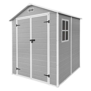 ECD-Germany ZAHRADNÍ DOMEK z plastu s podlahou 5 m³ 151 x 182 x 220 cm světle šedý obraz