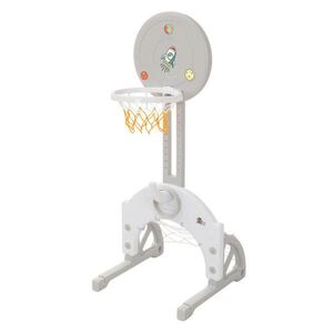 Joyz DĚTSKÁ BASKETBALOVÁ KOŠOVÁ SADA 50 x 89–115 x 50 cm, z plastu, šedobílá obraz