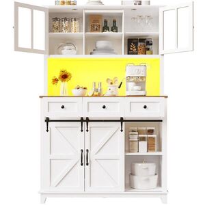 Redom BUFFET 105/38, 4/180 cm s LED osvětlením, nastavitelnými policemi a posuvnými dveřmi, Bílá obraz
