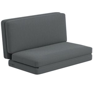 Redom ROZKLÁDACÍ pohovka 138/90/70 cm s velurovým efektem, 3v1 skládací design a silné polstrování, Tmavě šedá obraz