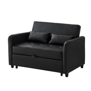Redom ROZKLÁDACÍ pohovka 156/100 cm s 3stupňově nastavitelnou opěrkou, voděodolným PU a snadným rozkladem, Antická černá obraz