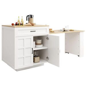 Redom BAROVÝ stůl 133-202/70/93, 5 cm, rozkládací, s úložným prostorem a MDF deskou, Bílá obraz
