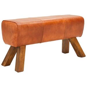 Livetastic TABURETOVÁ LAVICE, dřevo, kůže, 90/46/30 cm obraz