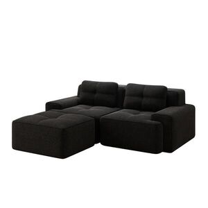 OKWISH MODULÁRNÍ sofa 74 cm černé z manšestru s hlubokým sedem obraz