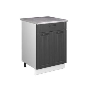 Vicco SPODNÍ SKŘÍŇKA PRO DŘEZ/VARNOU DESKU Fame-Line, Tmavě šedá/Bílá, 60 cm se zásuvkou, PD Mramor obraz