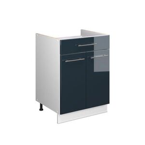 Vicco SPODNÍ SKŘÍŇKA PRO DŘEZ/VARNOU DESKU Fame-Line, Tmavě modrá s vysokým leskem/Bílá, 60 cm se zásuvkou, bez pracovní desky obraz