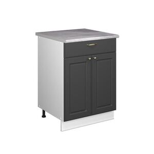 Vicco SPODNÍ SKŘÍŇKA PRO DŘEZ/VARNOU DESKU Fame-Line, Anthrazit-Gold Landhaus/Bílá, 60 cm se zásuvkou, PD Mramor obraz