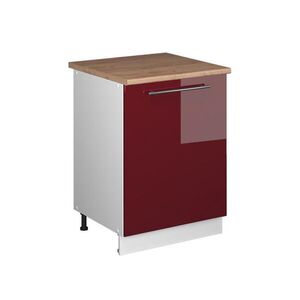 Vicco SPODNÍ SKŘÍŇKA KUCHYŇSKÉ LINKY Fame-Line, Bordó červená vysoký lesk/Bílá, 60 cm 1 dvířka s pracovní deskou obraz
