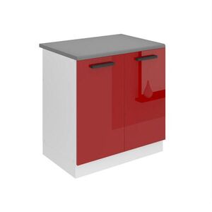 B BELINI GROUP SKŘÍŇKA POD DŘEZ 80 cm SDZ s pracovní deskou, s 2 dvířky, Červená lesklá obraz
