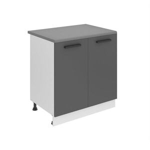 B BELINI GROUP KUCHYŇSKÁ SPODNÍ SKŘÍŇKA 80 cm SD, s pracovní deskou, s 2 dvířky, Stříbrná matná obraz