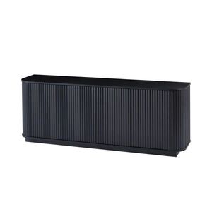 Modfu KOMODA z MDF 162, 5x38x61 cm černá se 4 dvířky, push-open a vlnitým dekorem obraz