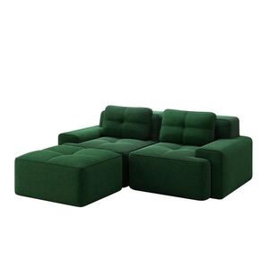 Modfu MODULÁRNÍ pohovka z manšestru 204x177x69 cm zelená s hlubokým sedem, protiskluzovou základnou a variabilním uspořádáním obraz