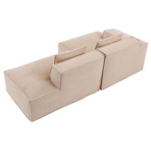 Modfu ČALOUNĚNÁ pohovka z polyesteru šířka 235x129x70 cm khaki s pružinovým sedákem a 2 polštáři obraz