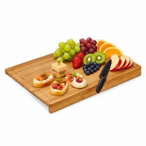 Relaxdays PRKÉNKO Přírodní bambus s dorazem žlábek na šťávu 45x35 cm obraz