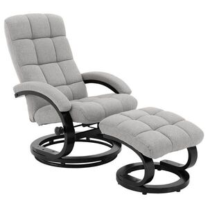 P & B RELAXAČNÍ KŘESLO S TABURETEM, textil, béžová obraz