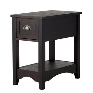 COSTWAY POMŮCŮVÝ STOLEK 59 cm tmavě hnědý obraz