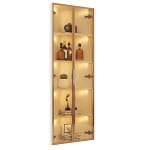 Modfu ROHOVÁ vitrína z MDF 62x35x160 cm bílá s LED osvětlením, tichým dovíráním a bezpečnostním sklem obraz